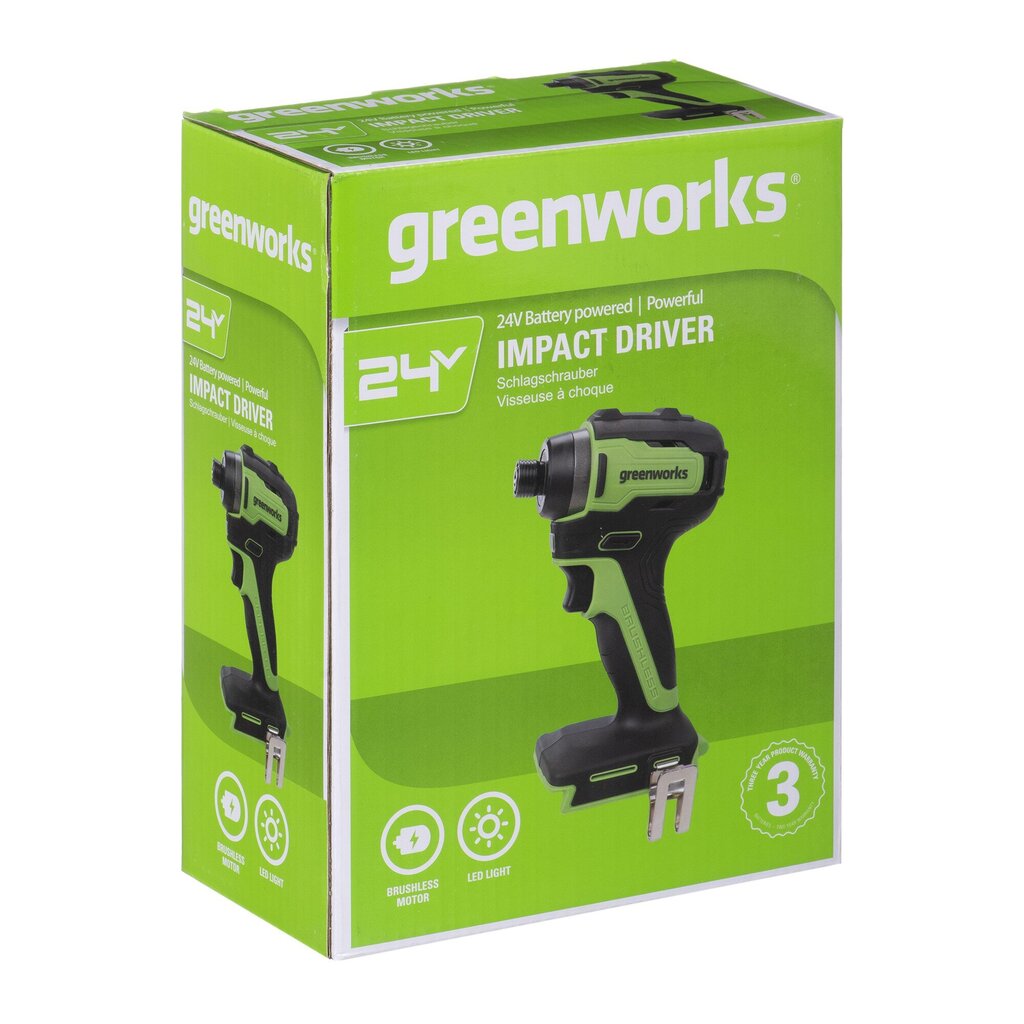 Löökpuur Greenworks, 24V GD24D200 3803307 hind ja info | Akutrellid, kruvikeerajad | kaup24.ee