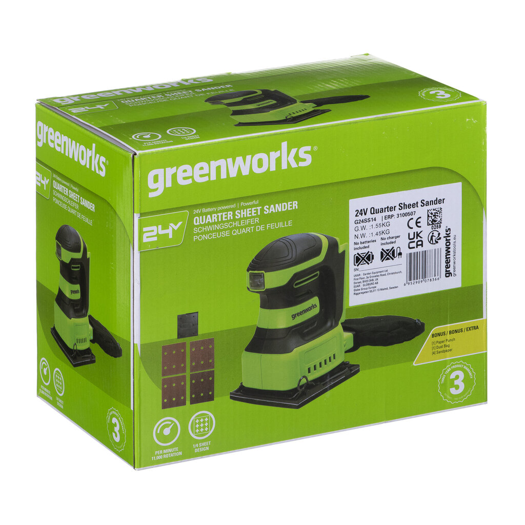 Lihvija Greenworks, 24V G24SS14 - 3100507 hind ja info | Käsitööriistad | kaup24.ee