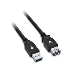 V7 V7U3.0EXT-2M-BLK-1E, USB-A, 2 m цена и информация | Адаптеры и USB-hub | kaup24.ee