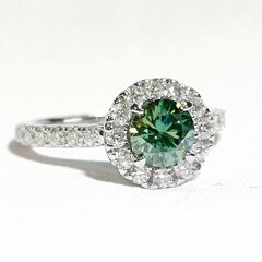 Naiste hõbesõrmus teemant-moissanitega, Hõbe 925 kaetud roodiumiga hind ja info | Sõrmused | kaup24.ee