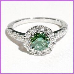Naiste hõbesõrmus teemant-moissanitega, Hõbe 925 kaetud roodiumiga hind ja info | Sõrmused | kaup24.ee