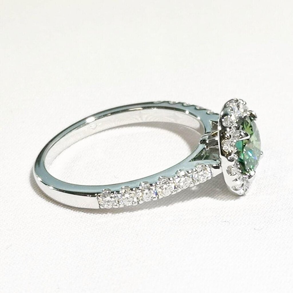 Naiste hõbesõrmus teemant-moissanitega, Hõbe 925 kaetud roodiumiga цена и информация | Sõrmused | kaup24.ee