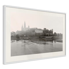 Poster Postcard from Cracow: Wawel, valge raam koos paspartuuga цена и информация | Картины, живопись | kaup24.ee