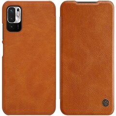 Nillkin Qin leather holster cover for Xiaomi Redmi Note 10 5G brown (Brown) hind ja info | Telefoni kaaned, ümbrised | kaup24.ee