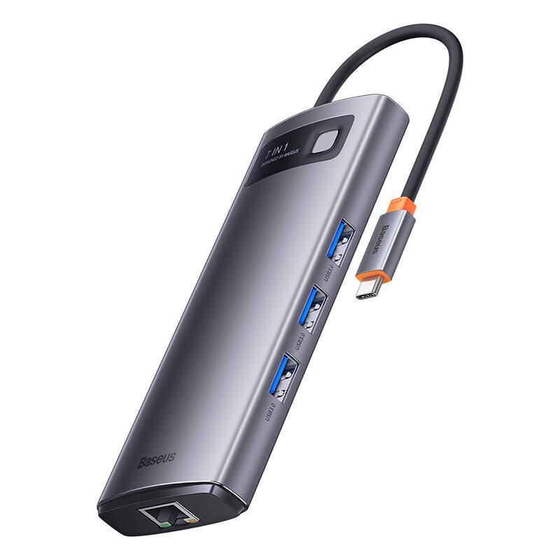 Hub 7in1 Baseus Metal Gleam Series, USB-C to 3x USB 3.0 + HDMI + USB-C PD + VGA + Ethernet RJ45 цена и информация | USB jagajad, adapterid | kaup24.ee