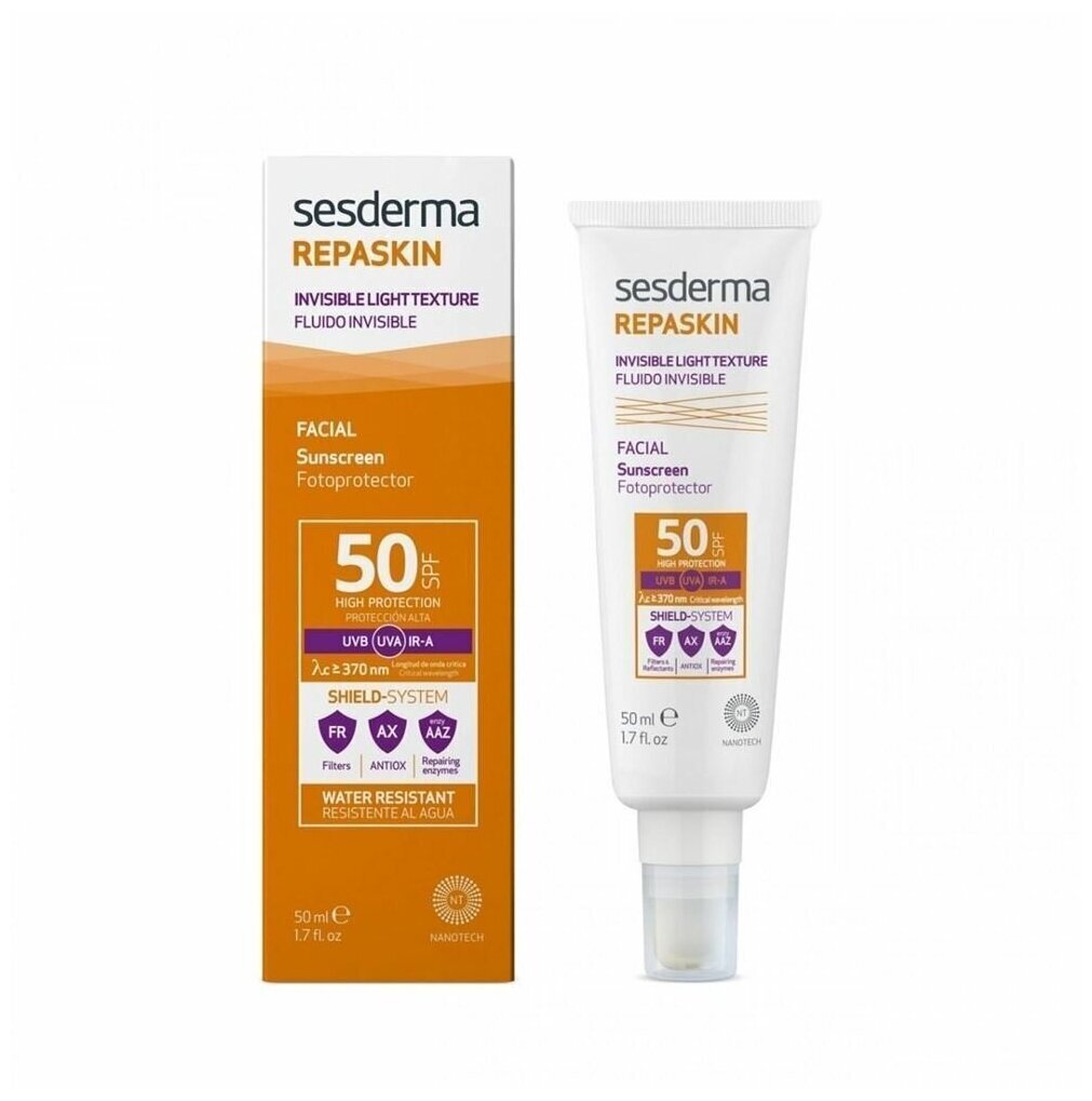 Sesderma Repaskin Invisible Light Texture Facial Sunscreen SPF 50 - Skin fluid invisible photo protection 50ml цена и информация | Päikesekreemid | kaup24.ee