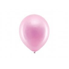 Vikerkaare õhupallid 23 cm metallik roosa, 10 tk hind ja info | Õhupallid | kaup24.ee
