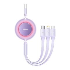 Baseus Bright Mirror 3, USB 3-in-1 cable for micro USB / USB-C / Lightning 66W / 2A 1.1 м (Purple) цена и информация | Borofone 43757-uniw | kaup24.ee