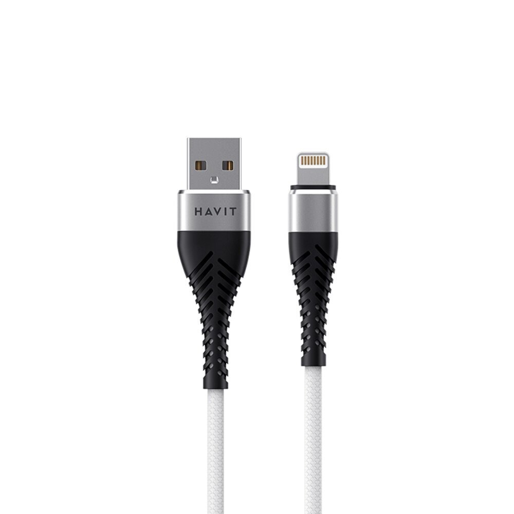 HAVIT cable CB705 USB - LIGHTNING 1,0m 2,1A grey цена и информация | Mobiiltelefonide kaablid | kaup24.ee