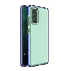 Spring Case läbipaistev värvilise raamiga TPU geelist kaitsekate Xiaomi Mi 10T Pro / Mi 10T tumesinine (tumesinine) hind ja info | Telefoni kaaned, ümbrised | kaup24.ee