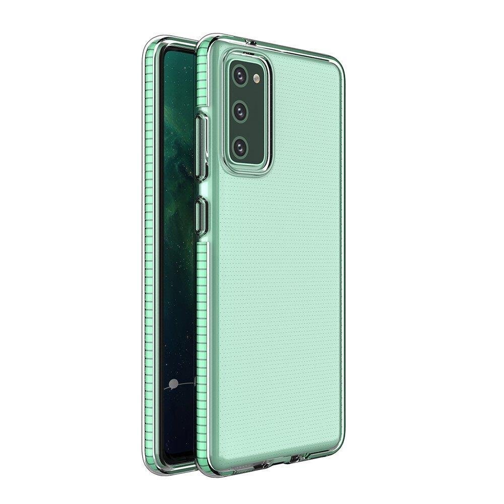 Spring Case läbipaistev värvilise raamiga TPU geelist kaitsekate Samsung Galaxy A72 4G mint (Mint) jaoks hind ja info | Telefoni kaaned, ümbrised | kaup24.ee