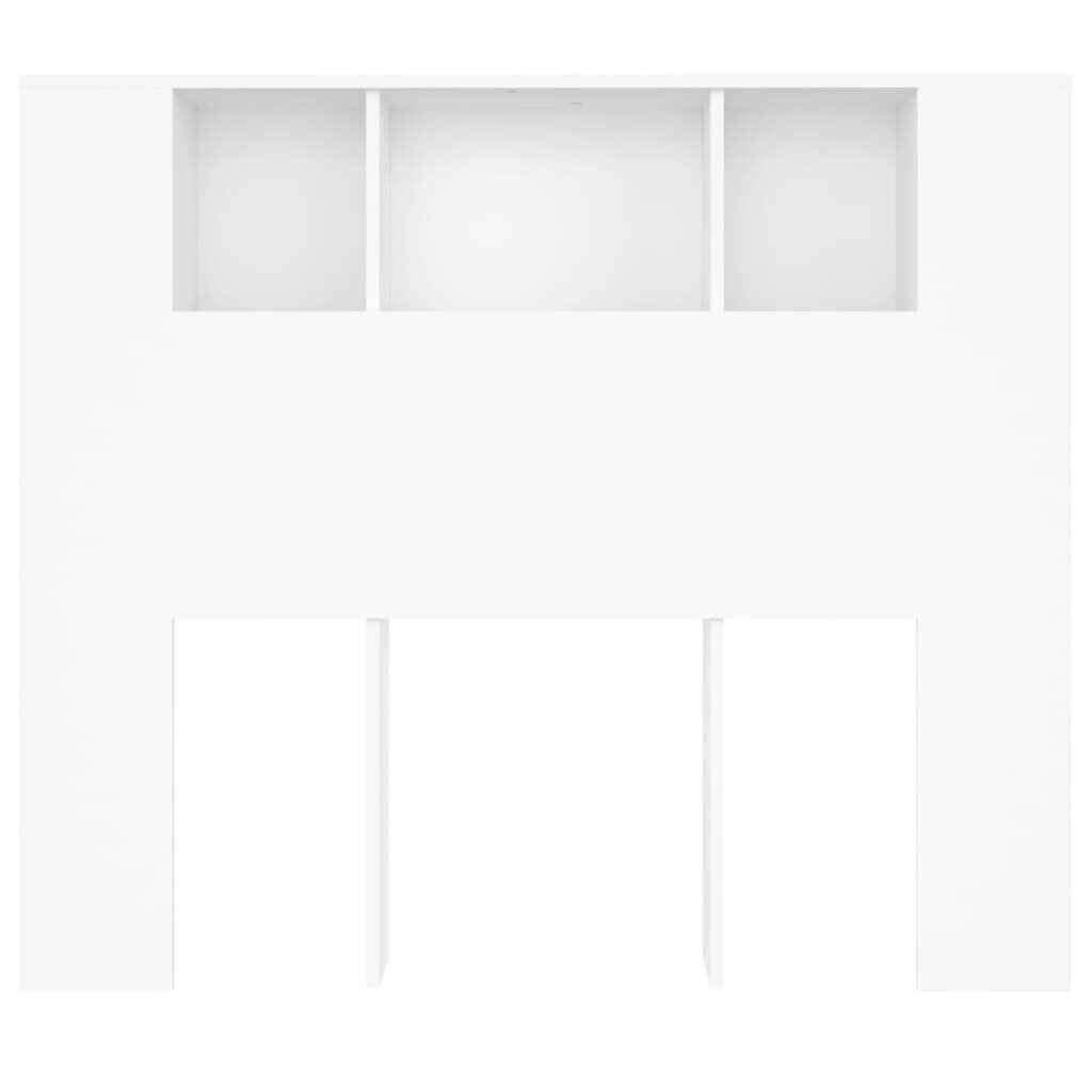 vidaXL voodipeatsi kapp, valge, 120 x 18,5 x 104,5 cm hind ja info | Voodid | kaup24.ee