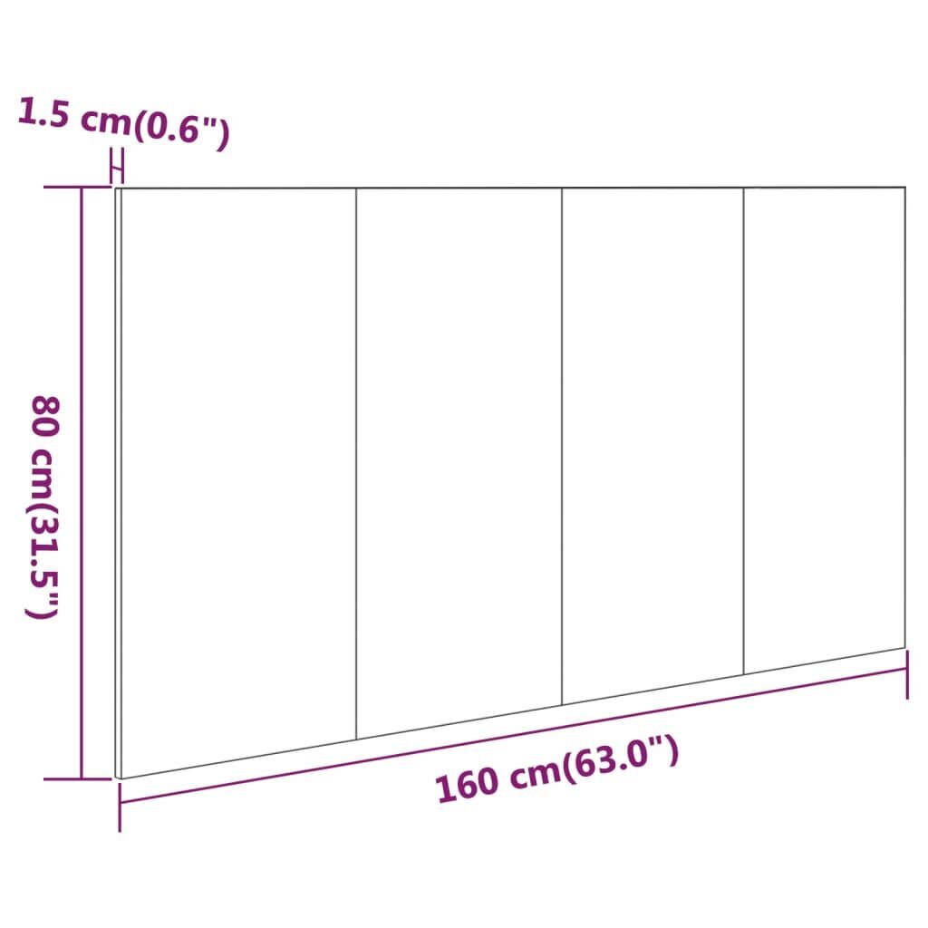 vidaXL voodipeats, kõrgläikega valge, 160 x 1,5 x 80 cm, tehispuit hind ja info | Voodid | kaup24.ee