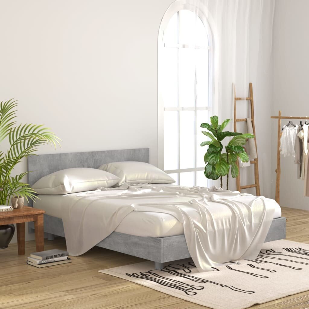 vidaXL voodipeats, betoonhall, 160 x 1,5 x 80 cm, tehispuit hind ja info | Voodid | kaup24.ee