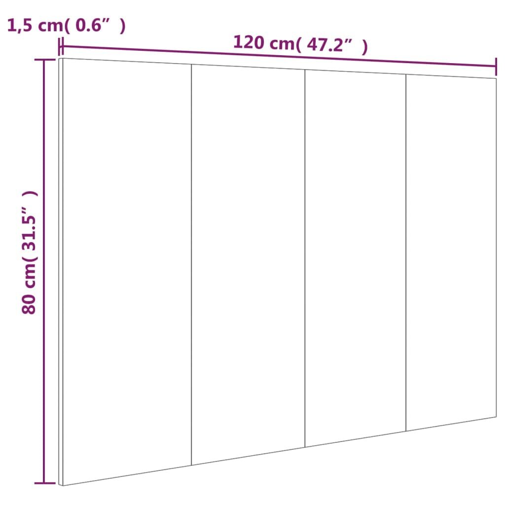 vidaXL voodipeats, kõrgläikega valge, 120 x 1,5 x 80 cm, tehispuit цена и информация | Voodid | kaup24.ee