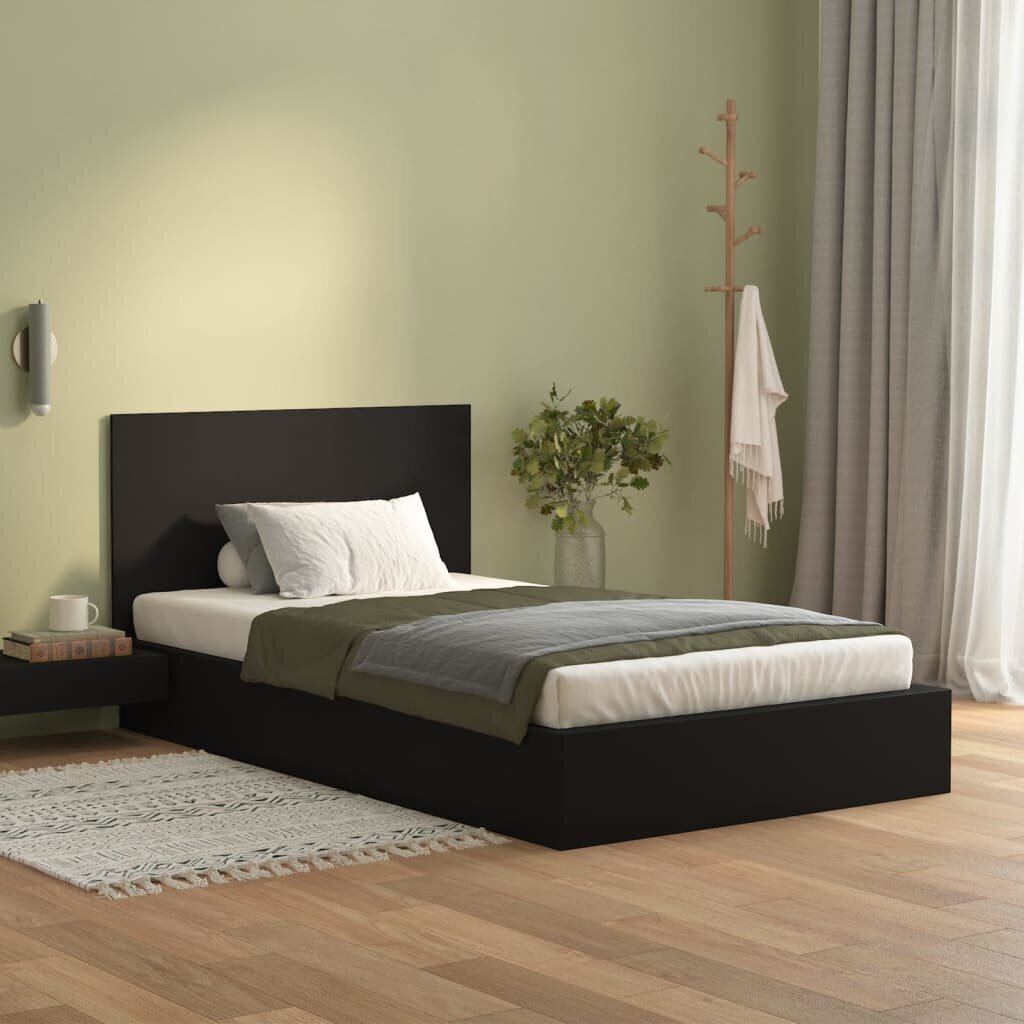 vidaXL voodipeats, must, 120 x 1,5 x 80 cm, tehispuit hind ja info | Voodid | kaup24.ee
