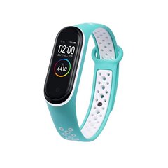 Asendus silikoonist käepael Xiaomi Mi Band 5 punktiga türkiissinine / valge (valge || Turkusowy) hind ja info | Nutikellade ja nutivõrude tarvikud | kaup24.ee