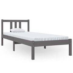 Каркас кровати, серый, 75x190см, массив дерева, односпальный цена и информация | Кровати | kaup24.ee