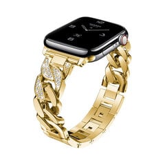 Ремешок из нержавеющей стали Diamond Chain для Apple Watch — золотой, 38/40/41 мм цена и информация | Аксессуары для смарт-часов и браслетов | kaup24.ee