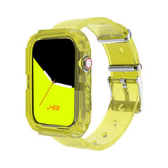 Противоударный чехол-ремешок Transparent для Apple Watch — желтый, 44 мм цена и информация | Аксессуары для смарт-часов и браслетов | kaup24.ee