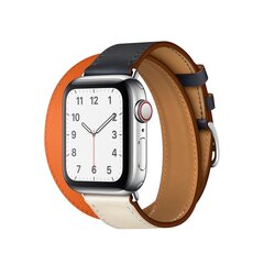 Кожаный ремешок Double Tour для Apple Watch — Indigo Craie 42/44/45 мм цена и информация | Аксессуары для смарт-часов и браслетов | kaup24.ee
