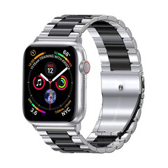 Apple Watch Roostevaba Teras Rihm – Hõbe/Must 38/40/41mm цена и информация | Аксессуары для смарт-часов и браслетов | kaup24.ee