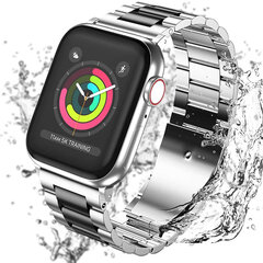 Ремешок из нержавеющей стали для Apple Watch — серебряный/черный 38/40/41 мм цена и информация | Аксессуары для смарт-часов и браслетов | kaup24.ee