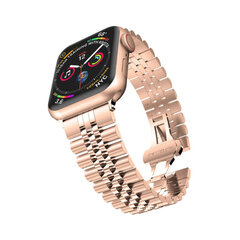 Apple Watch Jubilee Roostevaba Teras Rihm – Roosa Kuld38/40/41mm hind ja info | Nutikellade ja nutivõrude tarvikud | kaup24.ee