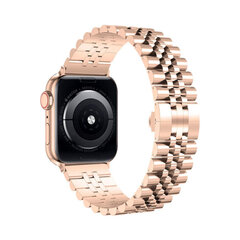 Ремешок из нержавеющей стали Jubilee для Apple Watch — розовое золото, 42/44/45 мм цена и информация | Аксессуары для смарт-часов и браслетов | kaup24.ee