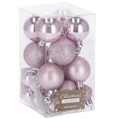 Елочные игрушки-шарики розовые, 25 шт. цена и информация | елочные украшения | kaup24.ee