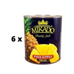 Ananassitükid MIKADO, 565/340 g x 6 tk. pakett hind ja info | Hoidised, keedised, konservid | kaup24.ee