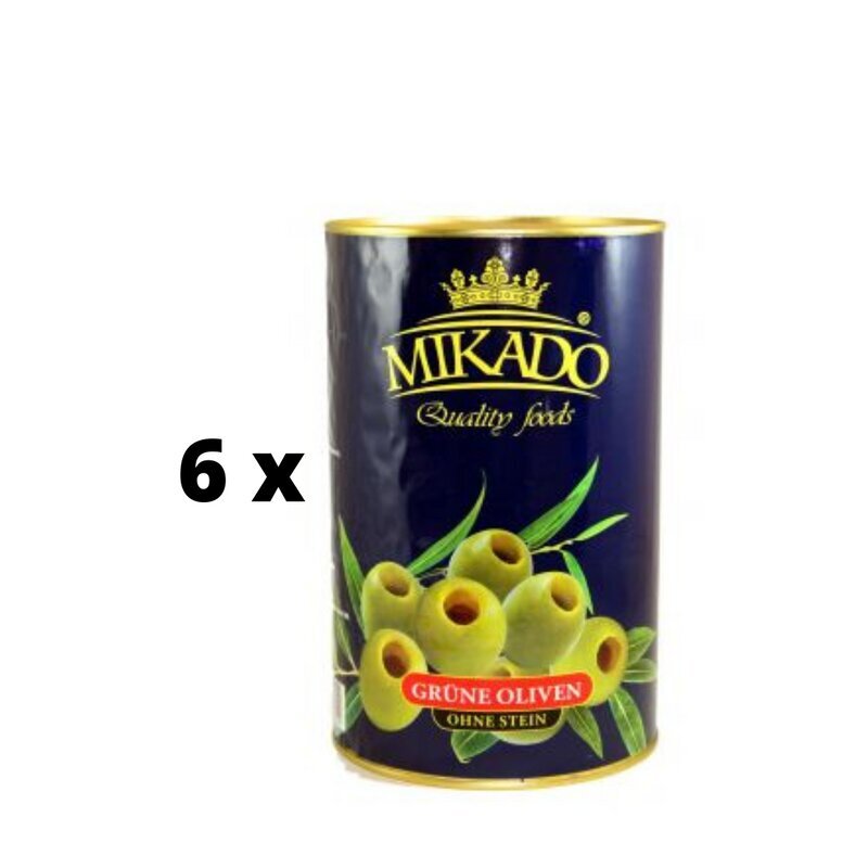 Oliivid MIKADO, rohelised, kivideta, suurus M, 90 g / 280 g x 6 tk. pakett hind ja info | Hoidised, keedised, konservid | kaup24.ee