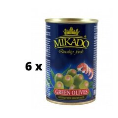 Oliivid MIKADO, krevetitäidisega, suurus M, 300 g / 110 g x 6 tk. pakett hind ja info | Mikado Toidukaubad | kaup24.ee