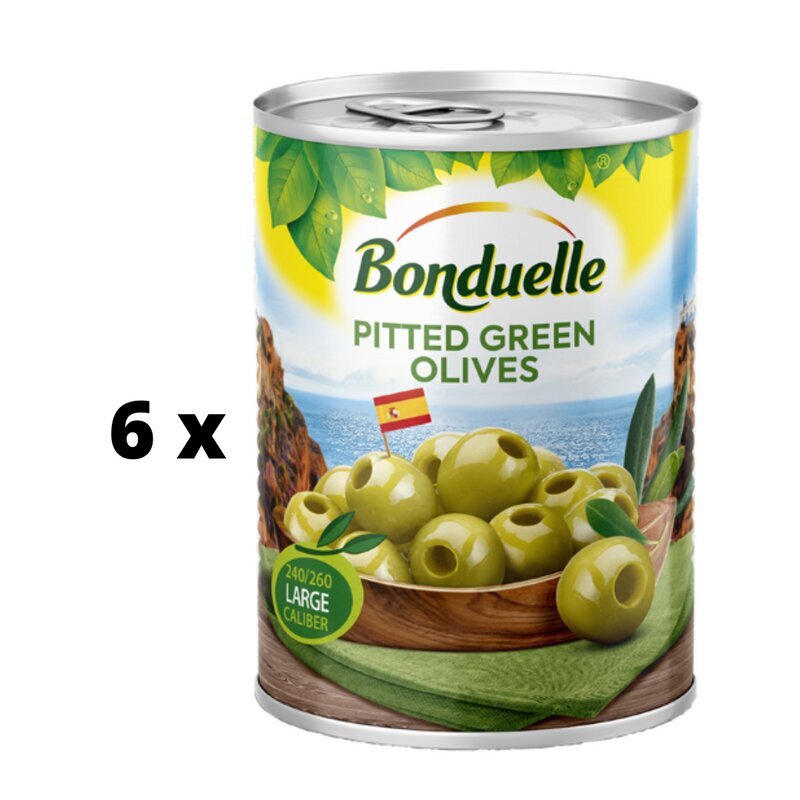 Rohelised oliivid BONDUELLE, 300g x 6 tk. pakett hind ja info | Hoidised, keedised, konservid | kaup24.ee