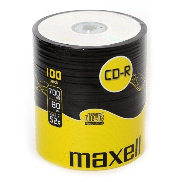 CD-R diskai Maxell, 700MB, 52X, 80min., 100 vnt. цена и информация | Vinüülplaadid, CD, DVD | kaup24.ee