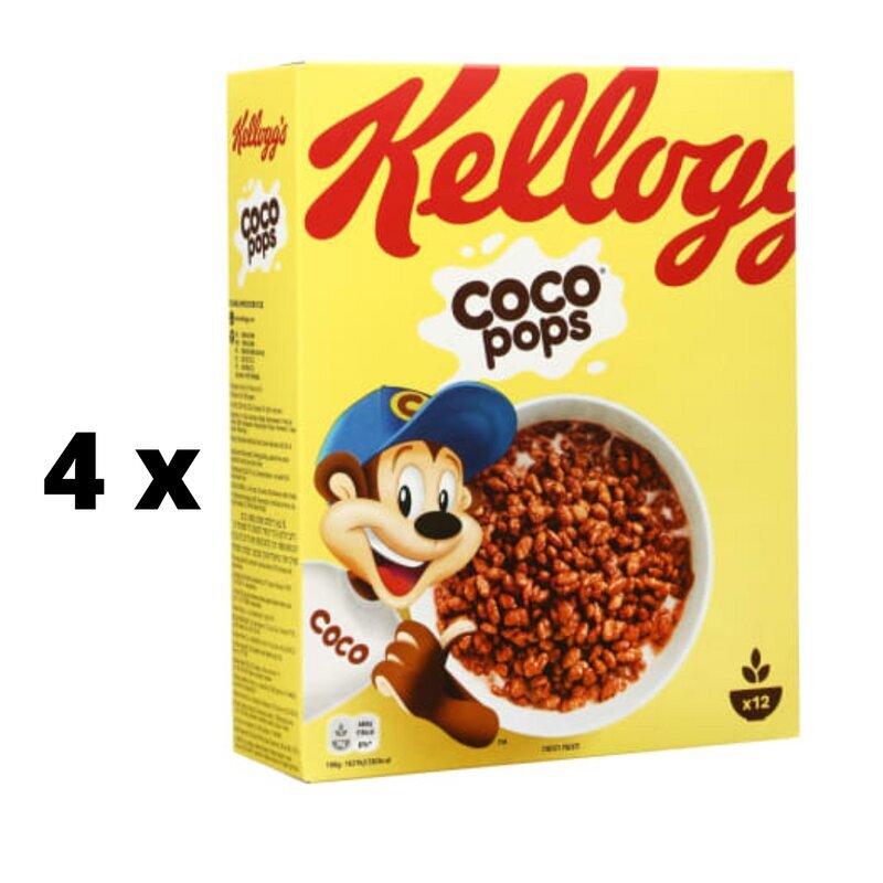 Helbed KELLOGG'S Coco Pops 375g x 4 tk. pakett цена и информация | Hommikuhelbed | kaup24.ee