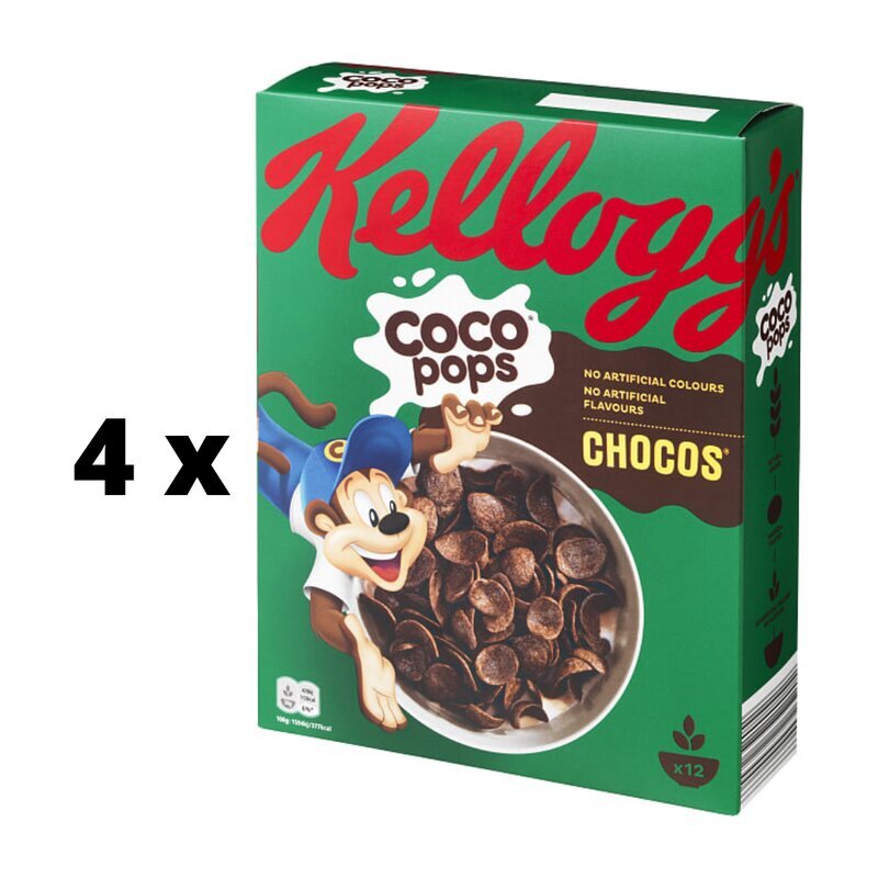 Helbed KELLOGG'S Coco Pops Chocos, 375g x 4 tk. pakett hind ja info | Hommikuhelbed | kaup24.ee