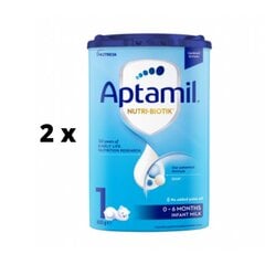 Piimasegu APTAMIL 1, sünnist, 800 g x 2 tk. pakett цена и информация | Детские смеси с 6 месяцев | kaup24.ee