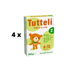 Piimasegu TUTTLI 2, alates 6 kuust, 350 g x 4 tk. pakett hind ja info | Piimasegu | kaup24.ee