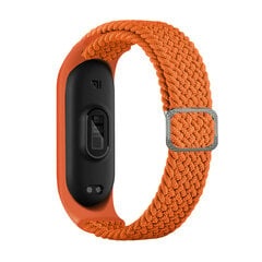 Käevõru punutud riidest rihm Xiaomi Mi Band 3/4/5/6 oranž hind ja info | Nutikellade ja nutivõrude tarvikud | kaup24.ee