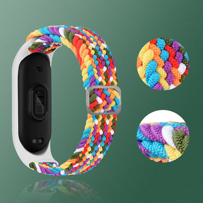 Käevõru punutud riidest rihm Xiaomi Mi Band 3/4/5/6 oranž hind ja info | Nutikellade ja nutivõrude tarvikud | kaup24.ee