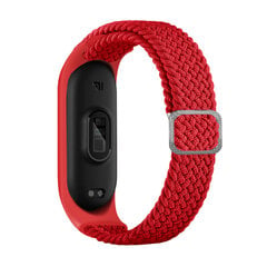 Käevõru punutud riidest rihm Xiaomi Mi Band 3/4/5/6 punane hind ja info | Nutikellade ja nutivõrude tarvikud | kaup24.ee