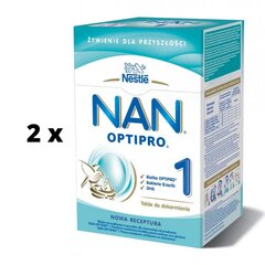 Piimasegu NAN OPTIPRO 1, beebidele alates sünnist, 650 g x 2 pakk цена и информация | Детские смеси с 6 месяцев | kaup24.ee