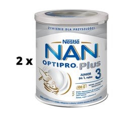 Piimasegu NAN OPTIPRO Plus 3, beebidele alates 1 aastast, 650 g x 2 pakk hind ja info | Piimasegu | kaup24.ee