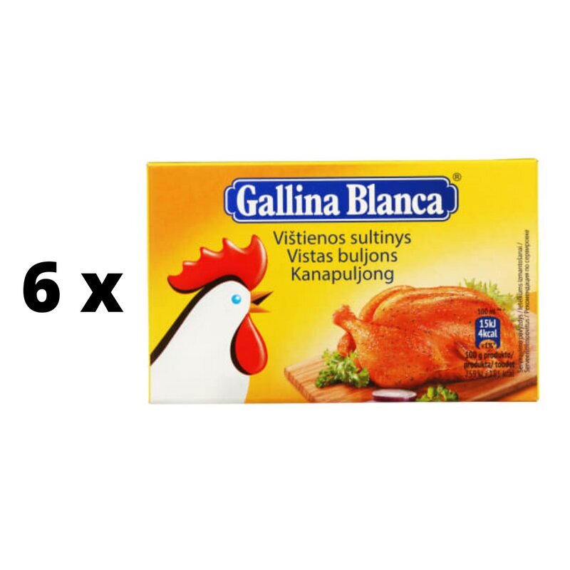 Kanapuljong GALLINA BLANCA, 8 tk. (80 g.) x 6 pakk. pakett hind ja info | Supid, puljongid | kaup24.ee