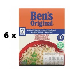 Рис длиннозерный в пакетиках Ben's Original, упаковка 6 шт. по 500 г цена и информация | Каши, крупы, хлопья | kaup24.ee