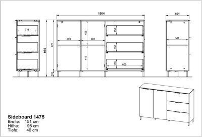 Puhvetkapp California 1475, helehall/pruun hind ja info | Vitriinkapid | kaup24.ee