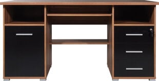 Kirjutuslaud Desk 0484, pruun/must цена и информация | Компьютерные, письменные столы | kaup24.ee
