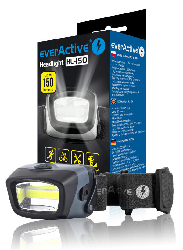 Headlight everActive HL-150 цена и информация | Taskulambid, prožektorid | kaup24.ee