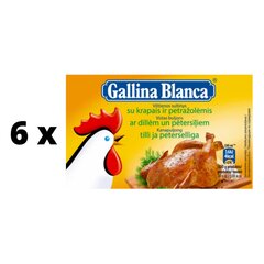 Куриный бульон Gallina Blanca с укропом и петрушкой, 6 упаковок по 8 шт. (80 г.) цена и информация | Супы, бульоны | kaup24.ee